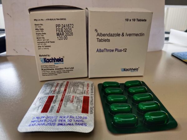 AlbaThrowPlus-12 (Albendazole & Ivermectin) Tablets